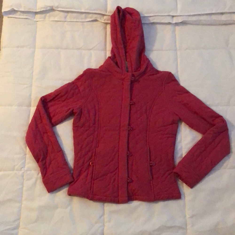 Quilted Pink zip-up jacket with buttons